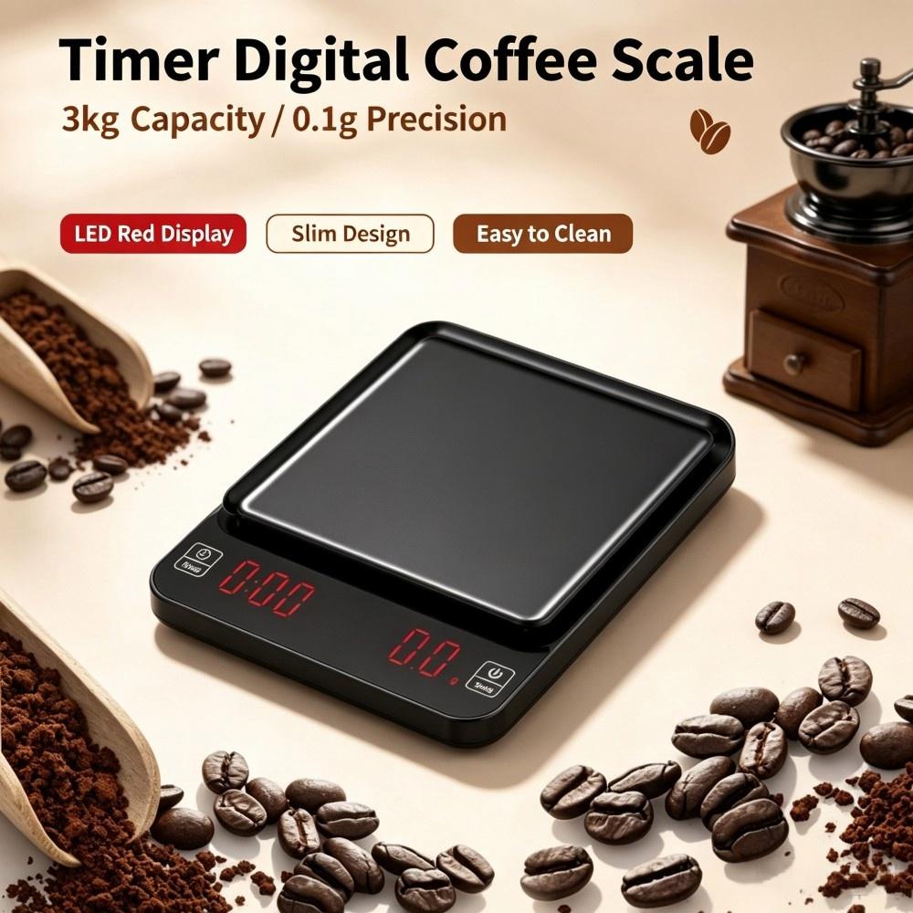 Coffee & Tea Maker Machine - 3kg/0.1g Hoge Precisie Digitale Koffieweegschaal, LED