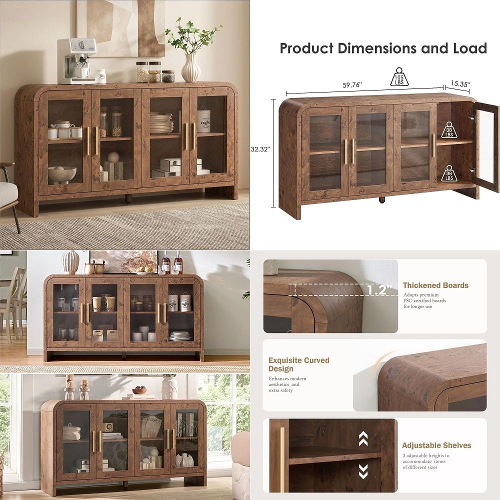 Coffee & Tea Maker Machine - Dressoir buffetkast met opbergruimte, dressoirkast met